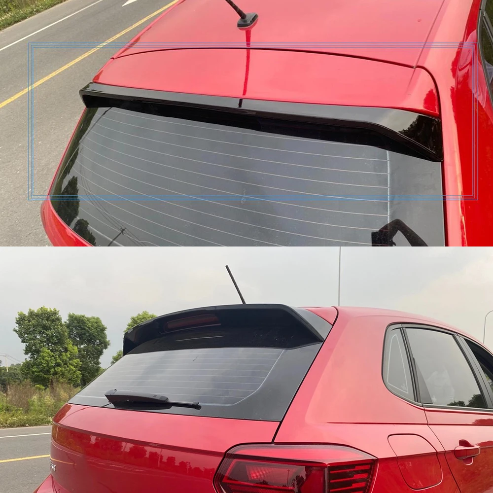 

1pcs Car Piano Bright Black Rear Tail Trunk Boot Lid Lip Wing Spoiler For VW Volkswagen Polo MK6 polo Plus 2019 2020