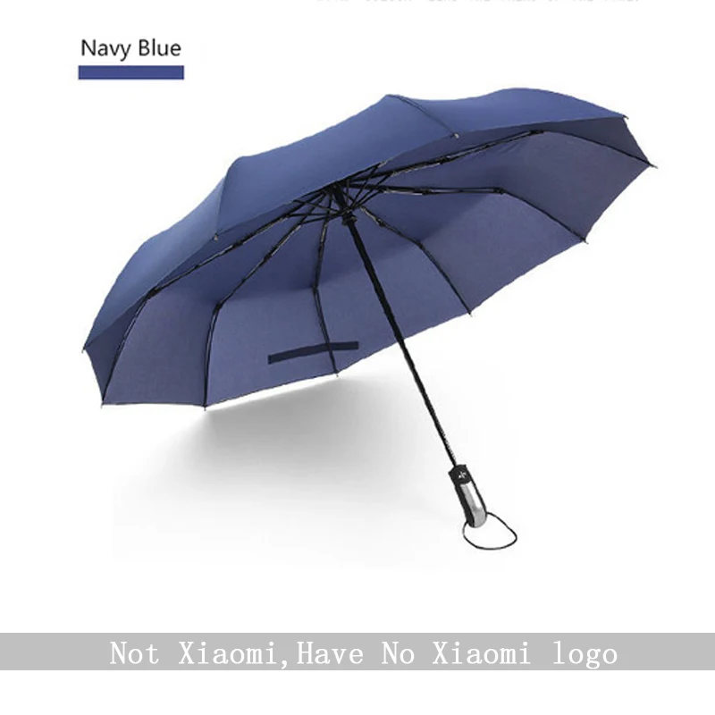 Not xiaomi Blue Автоматический зонт Xiaomi Mijia, три складных зонта с защитой от ультрафиолета, Солнечный дождливый зонт из алюминиевого сплава, автоматический зонтик от дождя - Цвет: Not xiaomi Blue