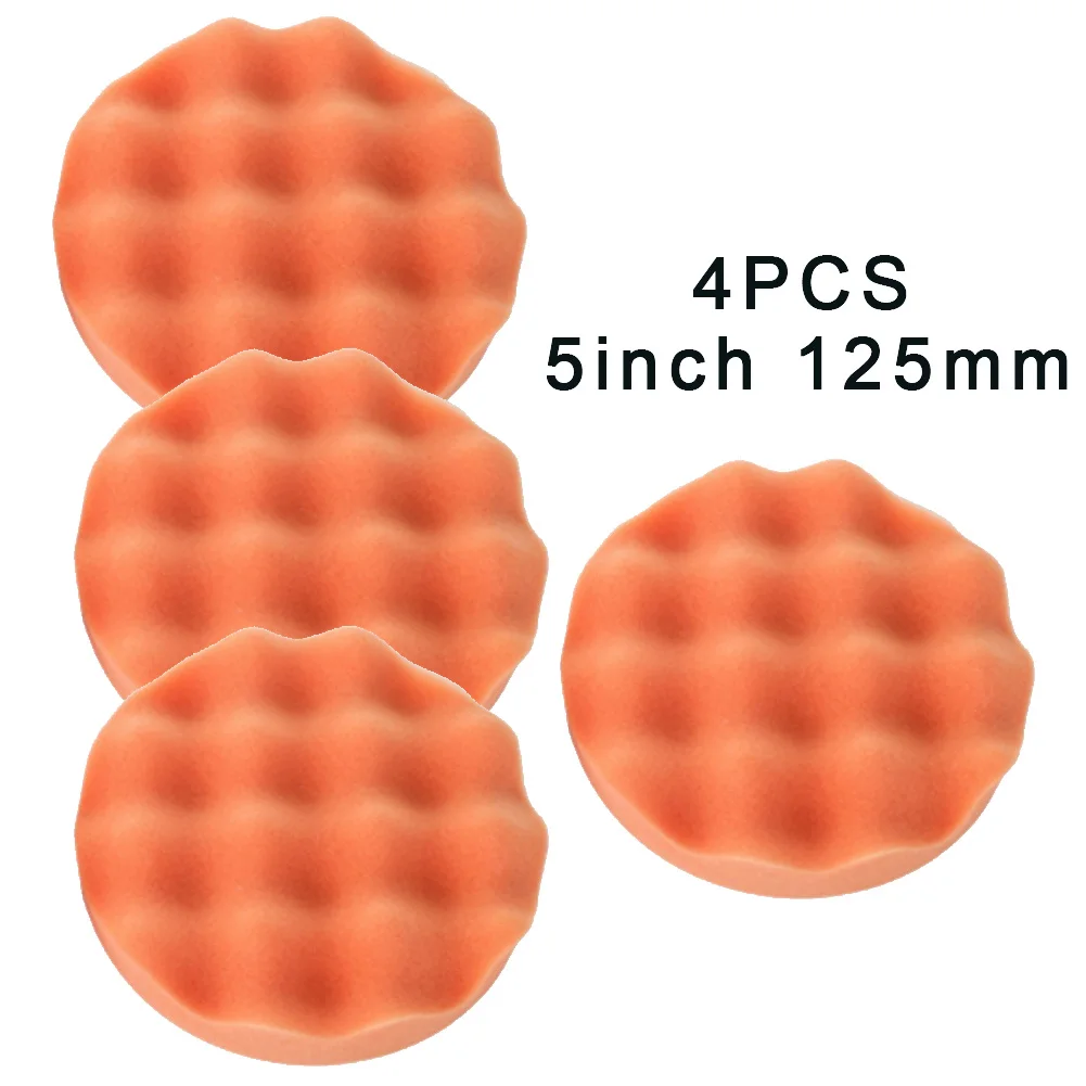 4 шт. 5 дюймов волновая губка Полировочная прокладка мягкая круглая волна