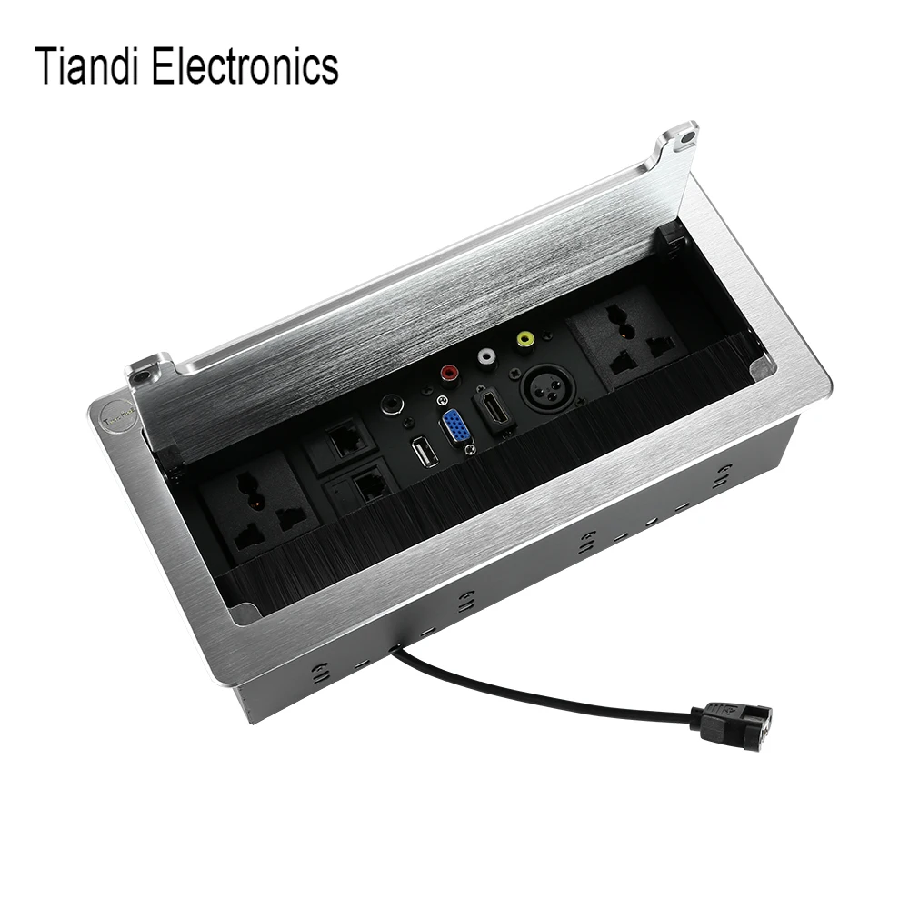 Мультимедийная офисная раскладная настольная розетка с кисточкой универсальное