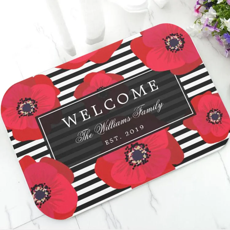 Коврик для входной двери с изображением красных Маков|Коврик| |