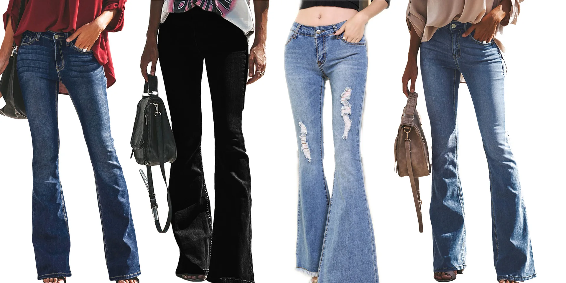 

Casual Women Skinny Pocket Flare Jeans
