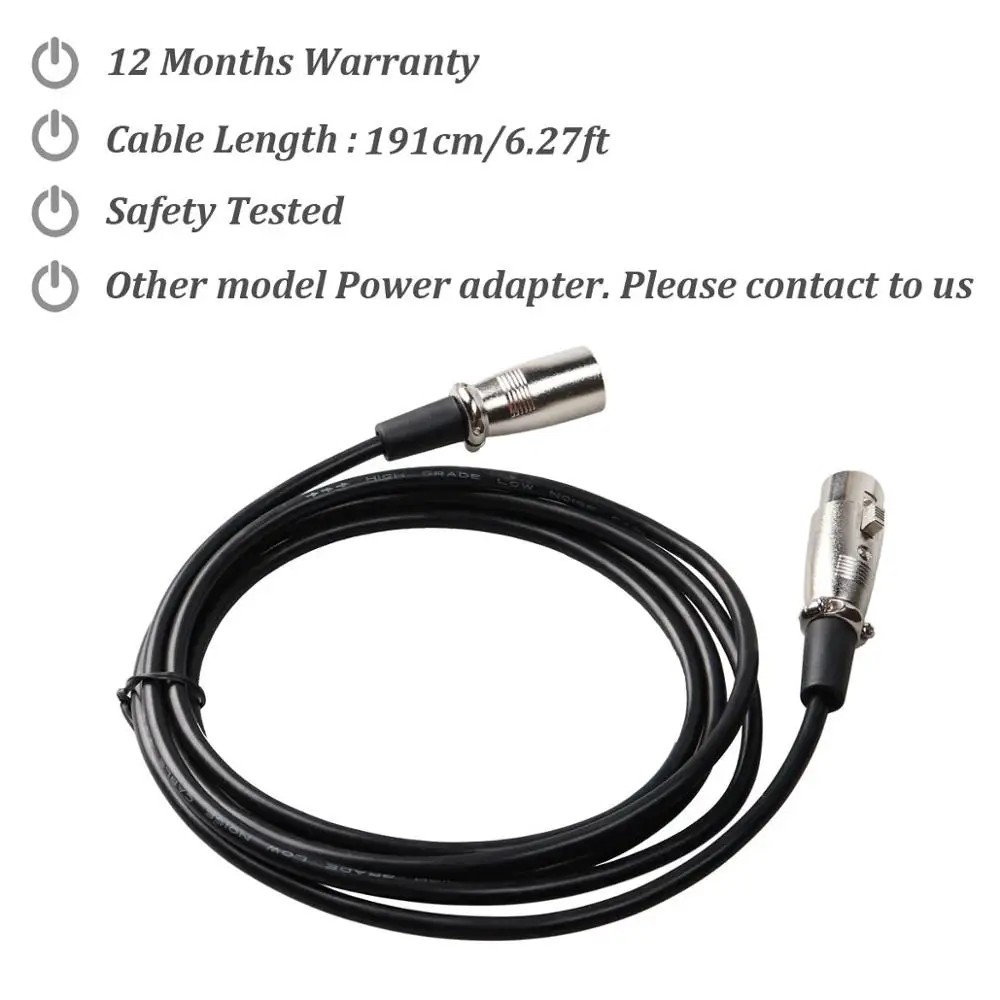 Профессиональный 3-Pin зарядный кабель с разъемом папа Женский микрофонный 6 27 Ft Lead