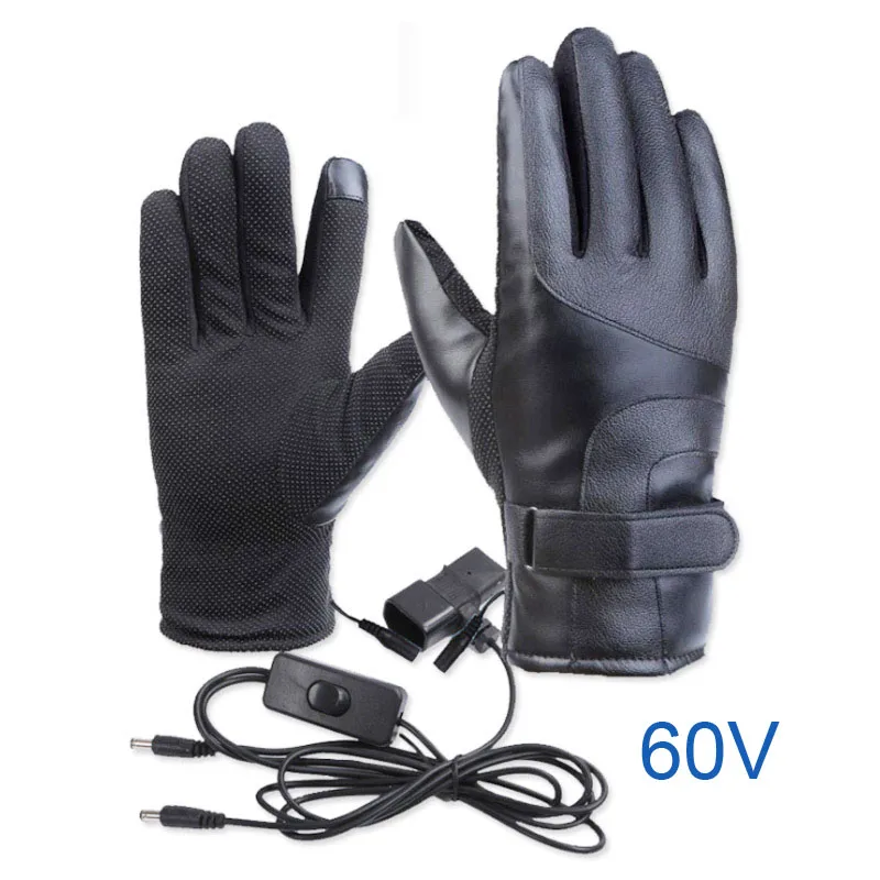For EBike 60V Новые перчатки с электрическим подогревом для мотоцикла, электровелосипеда, скутера, электровелосипеда, E-Scooter, зимние, для вождения, водонепроницаемые, Нескользящие, теплые - Цвет: For EBike 60V