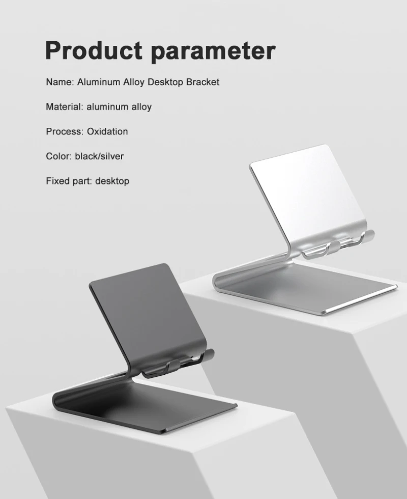 

Cell Phone Table Desktop Holder Mobile Phone Stand Aluminum Alloy Desk Mount Holder Home Office Travel Bracket For Smartphone