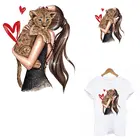 Симпатичные нашивки со львом для одежды DIY A-Level моющиеся теплопередающие наклейки для одежды секс леди утюжок декоративные нашивки аппликация