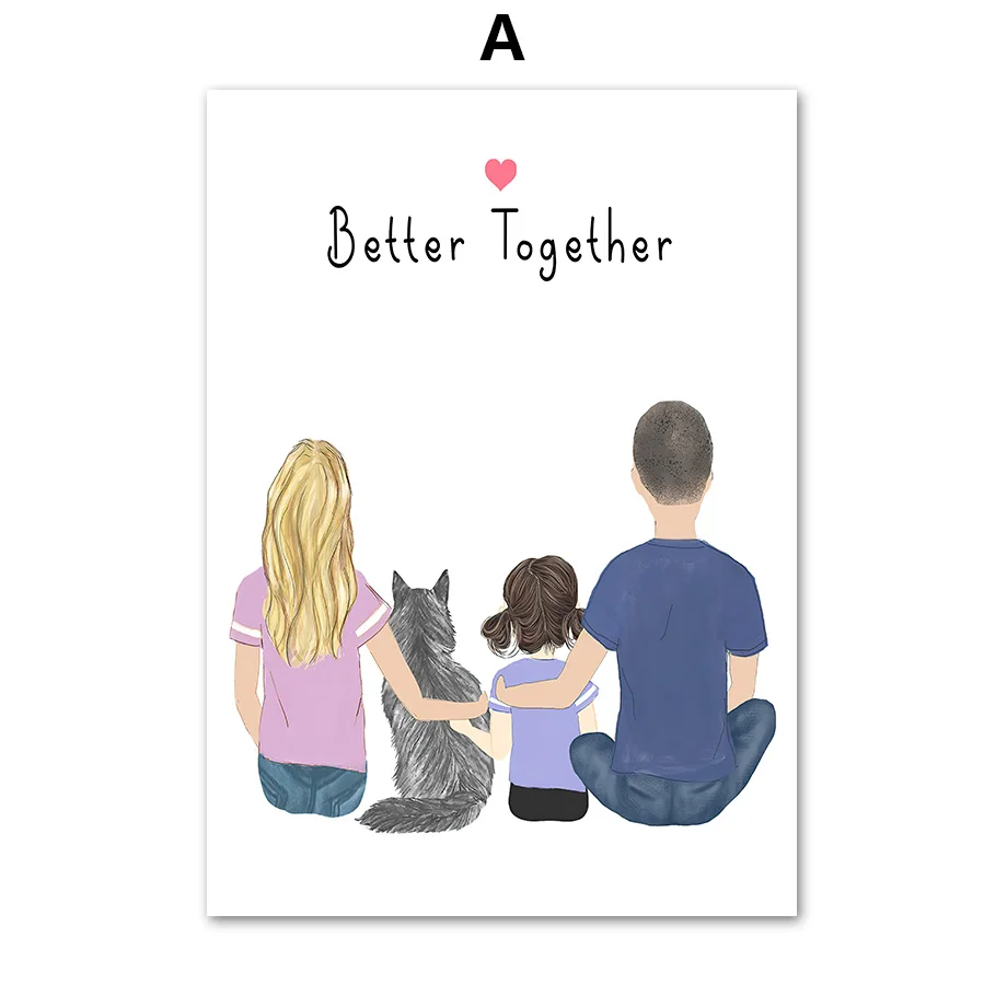 Настенная Картина на холсте с изображением семьи отца матери ребенка любви