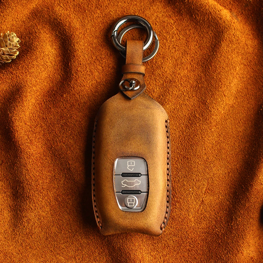 Чехол для ключей KEYYOU умный кожаный чехол Audi A1 A2 A3 A4 A5 A6 A7 TT Q3 Q5 Q7 R8 S6 S7 S8 B5 B6|Футляр