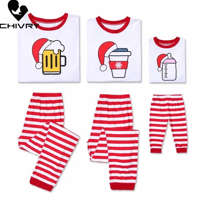 

New Xmas Christmas Family Matching Pajamas Set Adult Kids Sleepwear Nightwear Father Mother Daughter Kids Clothing Suit