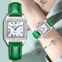elegant women dress watch green genuine leather fashion casual women watches luxury retra antique female quartz wristwatch clock