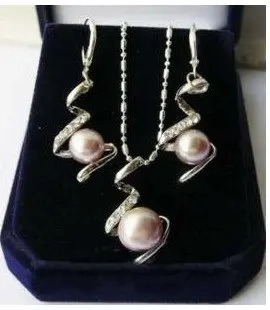 DYY Горячая продажа Новый красивый фиолетовый пресноводный жемчуг кулон серьги