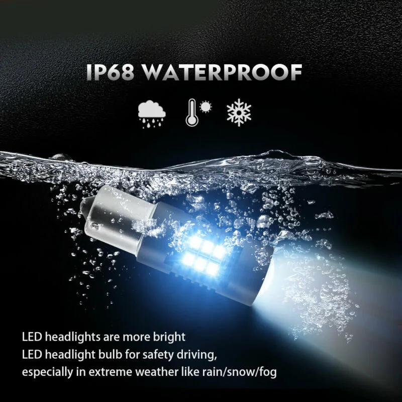 

1000-1200LM LED Light Set Parts Accessories P21W 1156 BA15S White Reverse