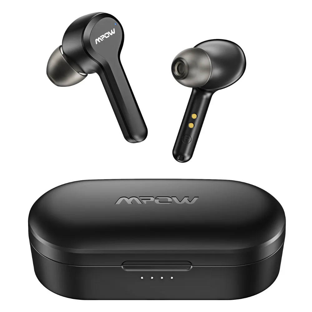 MPOW M9 True Беспроводной w/200 часов в режиме ожидания IPX7 Водонепроницаемый Bluetooth 5,0 Пробивной с глубоким басом Наушники w/зарядный чехол с микрофоном