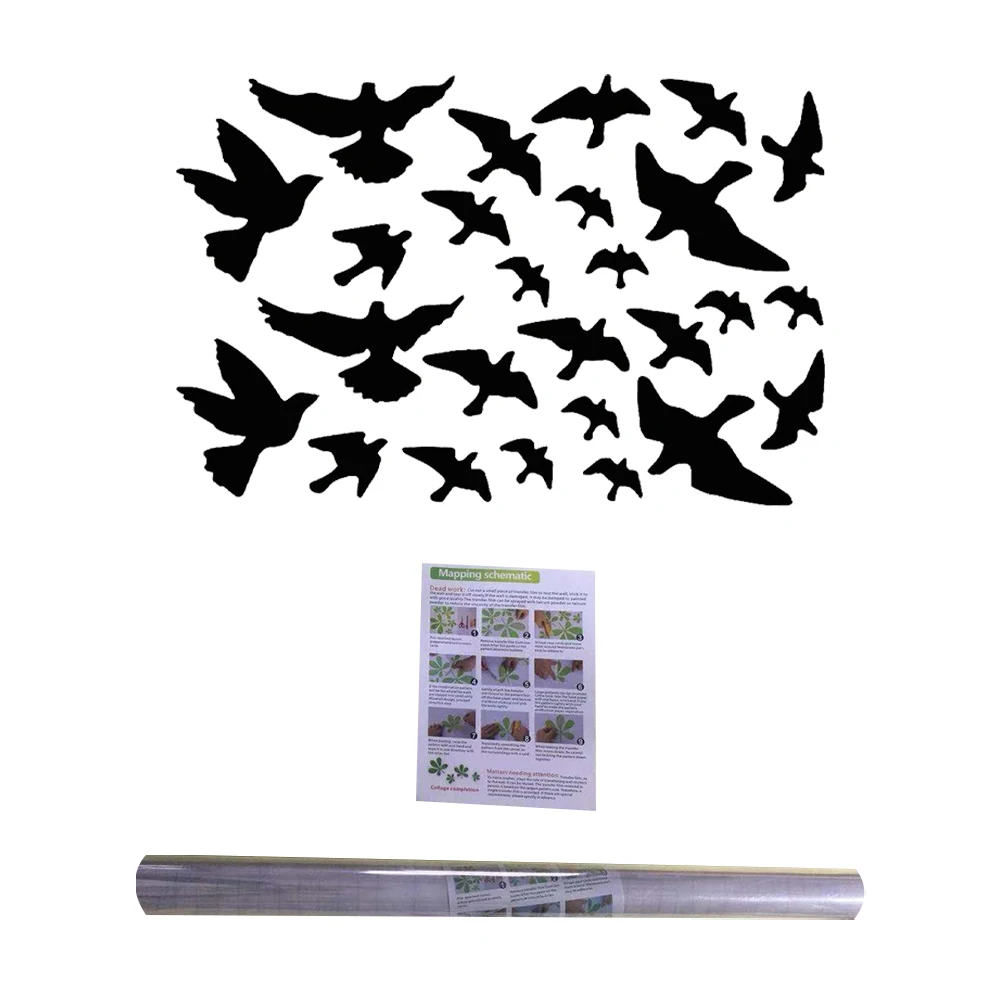 Black Bird Removable Living Room Anti-collision Universal DIY Craft Wall Sticker Home Decor Flying Protection Door Window Decal | Дом и сад