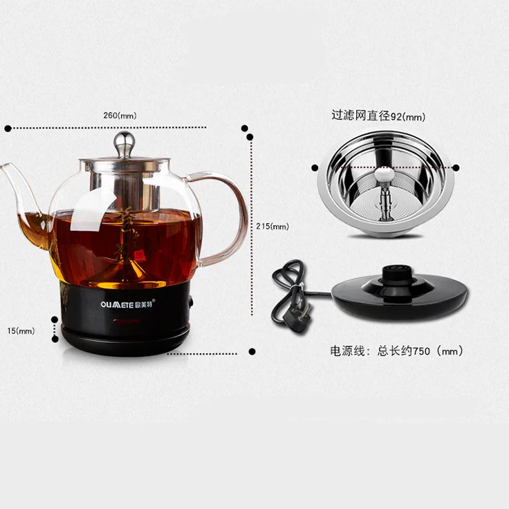 

Electric Kettle Hot Water Heating Boiler Stove Health Glass Teapot Coffee Cooker Milk Heater Pot Boiled Tea Warmer
