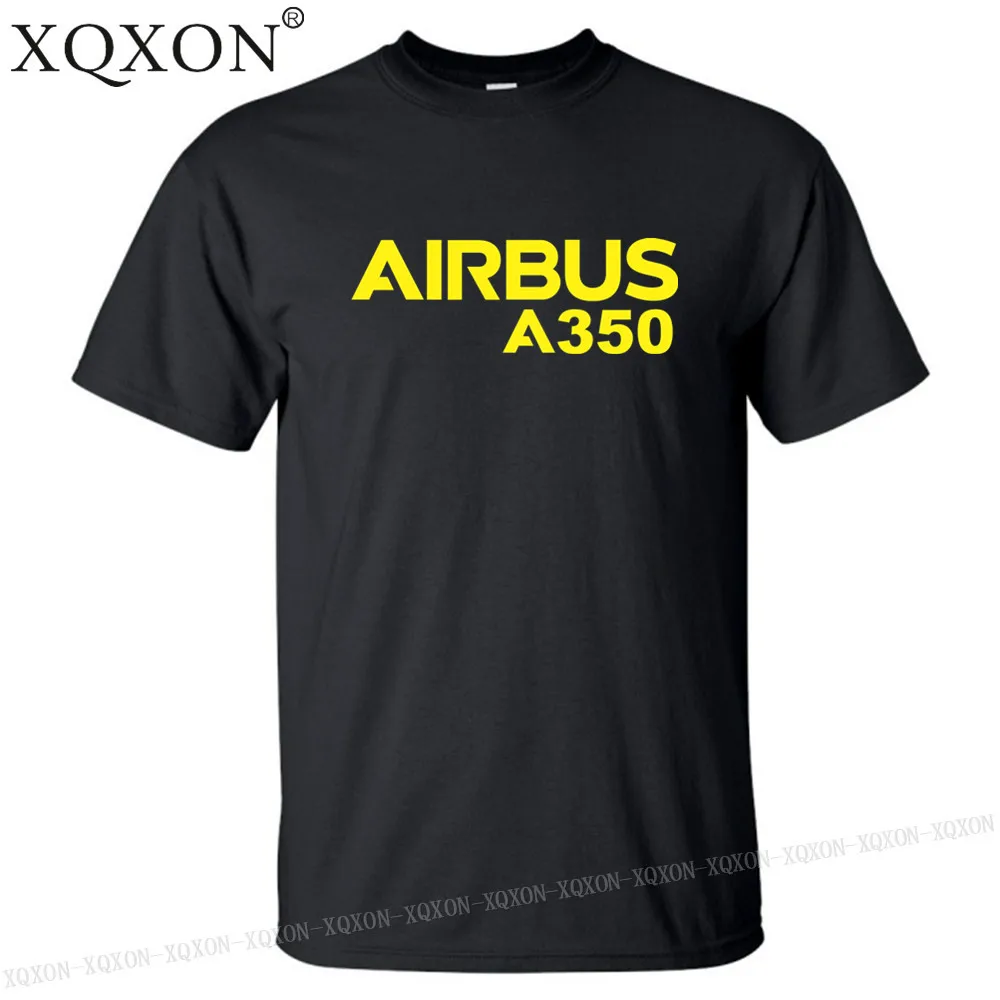 Мужская футболка с круглым вырезом XQXON хлопковая Футболка принтом Airbus A350 высокое
