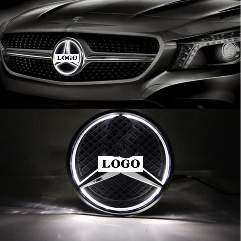 Car Grill Emblem with LED Light for Mercedes Benz E/A/B/ML/GL/CLA/CLS/R/C/GLA/SLK/GLK Class Viano Replace Insignia Badge |