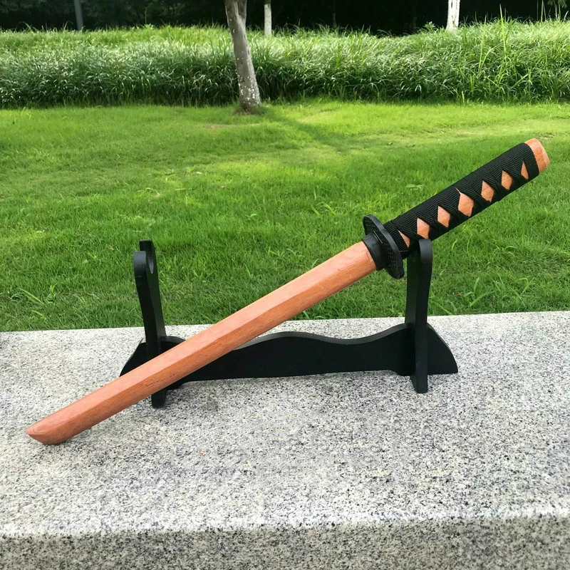 60cm Demon Slayer Katana Simulation Wood Sword Knife Cosplay Performance Props Ninja Sword Toy for Children Aikido Wooden Sword