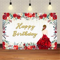 seekpro backdrops happy 16th 18th 20th 30th birthday party red rose princess glitter customized banner poster photo background