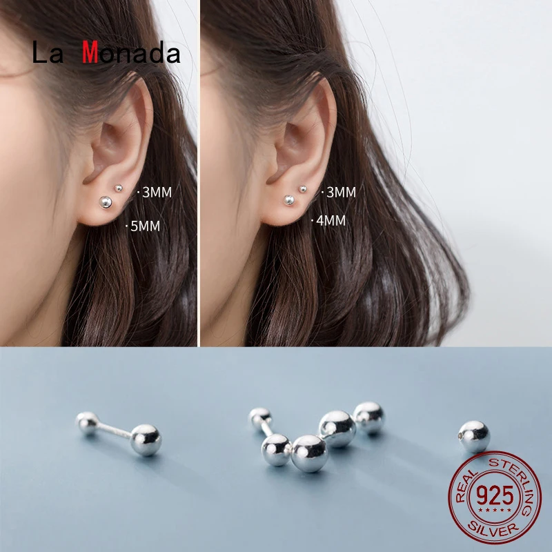 

La Monada Silver Ball Stud Earrings For Women Minimalist Bead Women Earrings Jewelry Women Stud Earrings 925 Sterling Silver