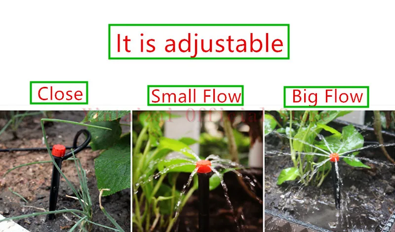 Регулируемая красная капельница с 8 отверстиями для капельного орошения теплиц