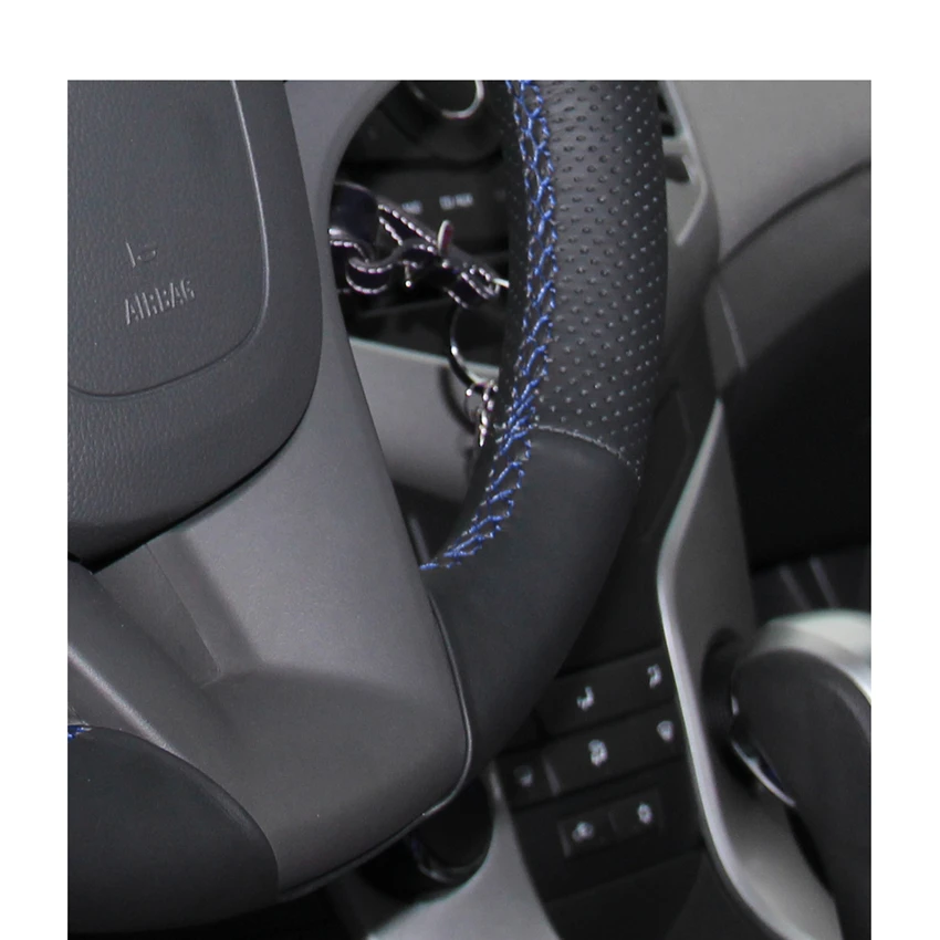 Handsewing Black PU Artificial Leather Steering Wheel Covers for Chevrolet Cruze 2009-2014 Aveo Orlando Holden Ravon R4 | Автомобили и