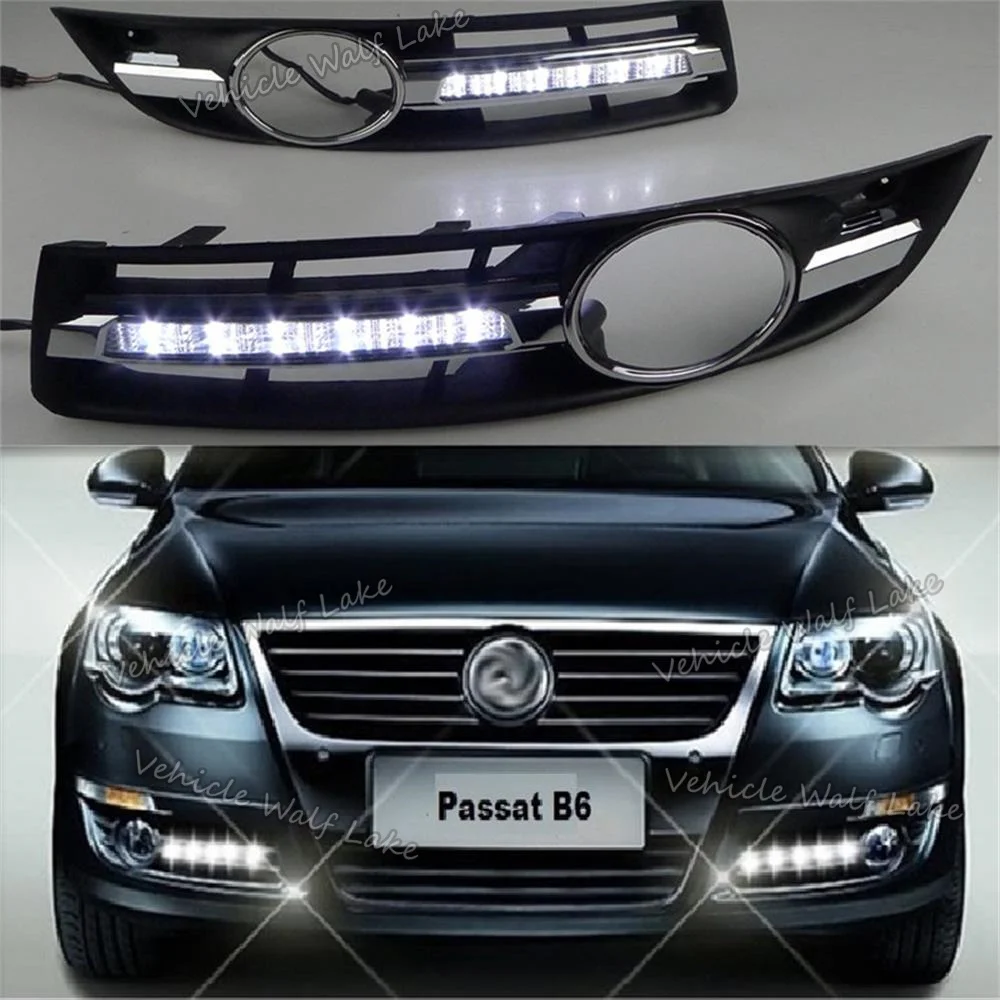 2 шт. x светодиодный DRL для VW Passat B6 2006 2007 2008 2009 2010 2011 Автомобильный-Стайлинг светодиодный DRL Дневной ходовой светильник водонепроницаемый с жгутом