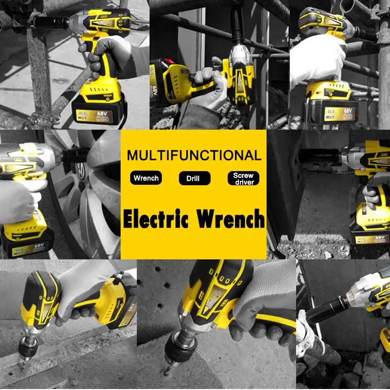 68 99 в беспроводной бесщеточный ударный гайковерт дрель отвертка с высоким