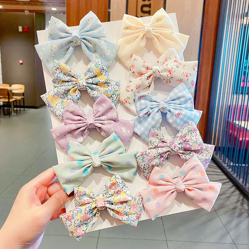 

3PCS/lot 2021 New Grosgrain Ribbon Hair Bows Clips Print Mini Bows For Children Girls Headwear Kids Hair Accessories Best Gifts