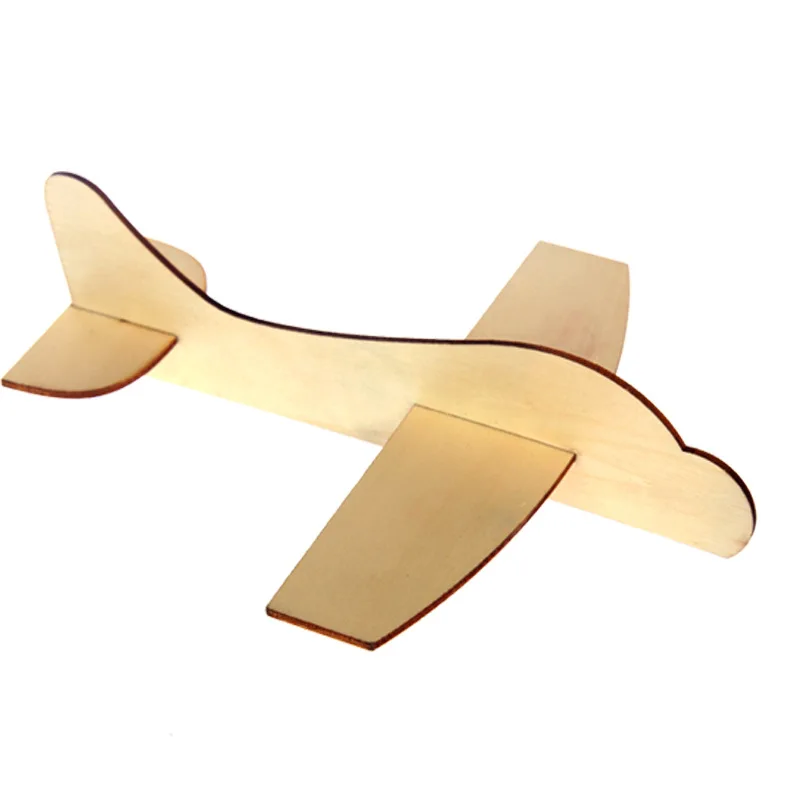 

Creative Diy Wooden Graffiti Plane Blank Coloring and Inserting Helicopter Materials Kindergarten Puzzle White Embryo Model