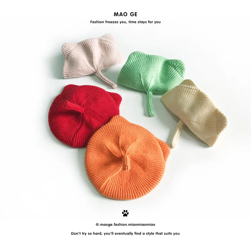 

2-7Years Kids Fashion Hat Spring Autumn Winter Wool Knitted Hat Cute Cat Ear Boys Girls Hat