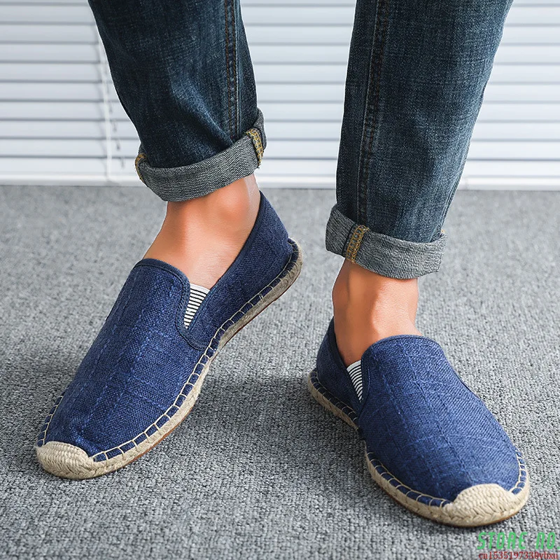 

Breathable Linen Casual Men's Shoes Old Beijing Cloth Shoes Canvas Summer Leisure Flat Fisherman Driving Shoes Wicking Rtg67