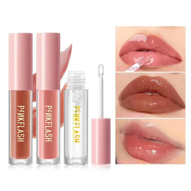 

Moisturizing Gloss Plumping Lip Gloss Lip Plumper Makeup Glitter Nutritious Liquid Lipstick Mineral Oil Clear Lipgloss