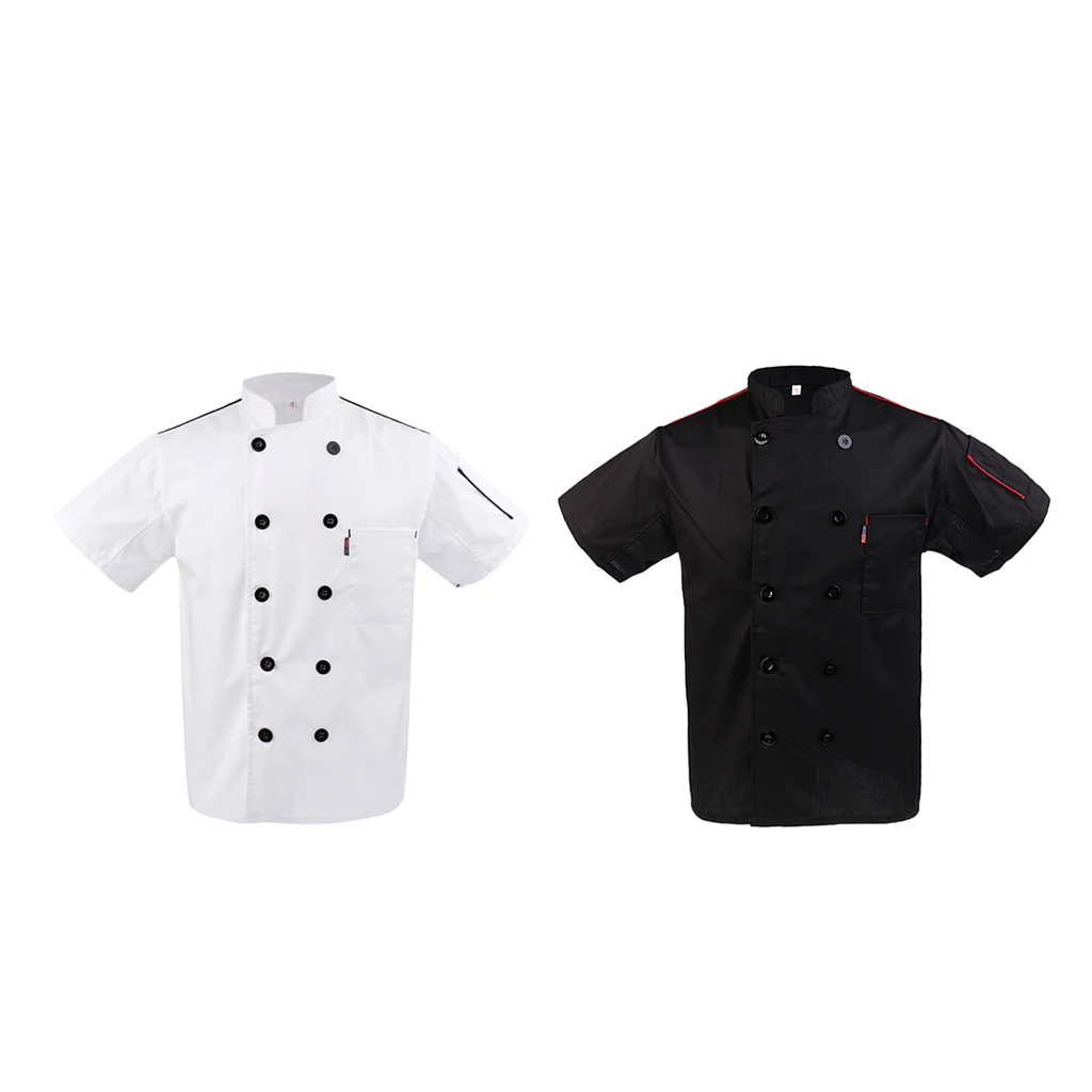 

2x шеф-повара КУРТКА ПАЛЬТО кухня унисекс короткий рукав повара форма повара ресторана