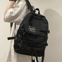 black school backpacks for women nylon bagpack teenagers girls rucksack simple female backpack large capacity ladies travel bags
