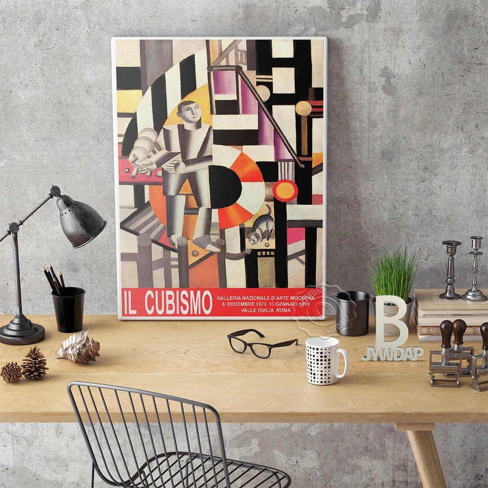 Винтажный постер Cubismo для итальянской выставки картина голубой армии