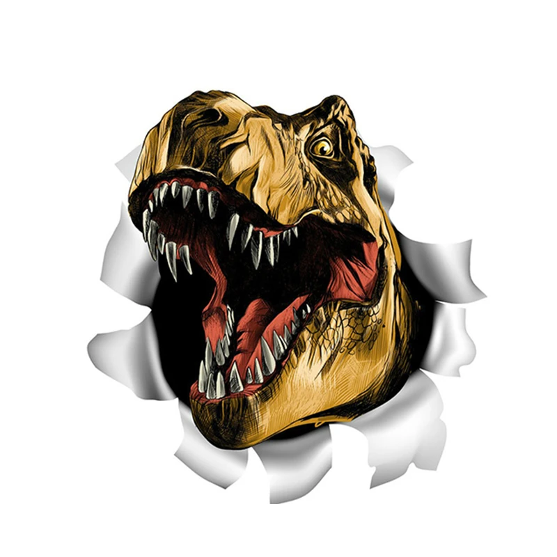 Динозавр T-Rex рваная Металлическая Автомобильная наклейка Водонепроницаемая на