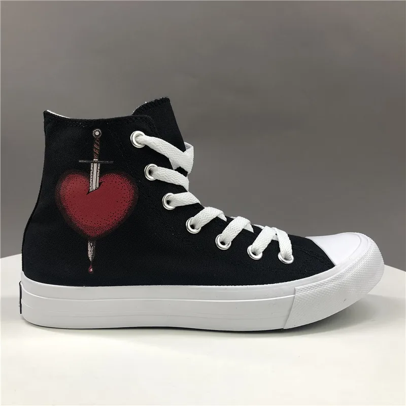 Парусиновые кроссовки Wen с изображением меча и сердца Вулканизированная подошва