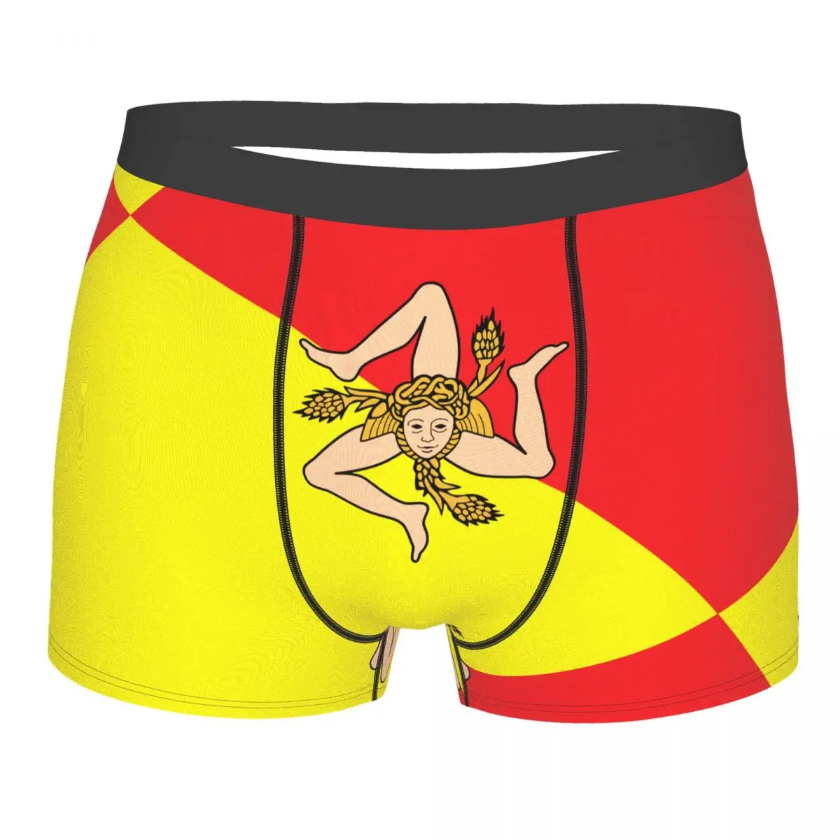 Sicilian Flag Men's Boxer Briefs regions of Italy Funny Novelty elastic pants for men