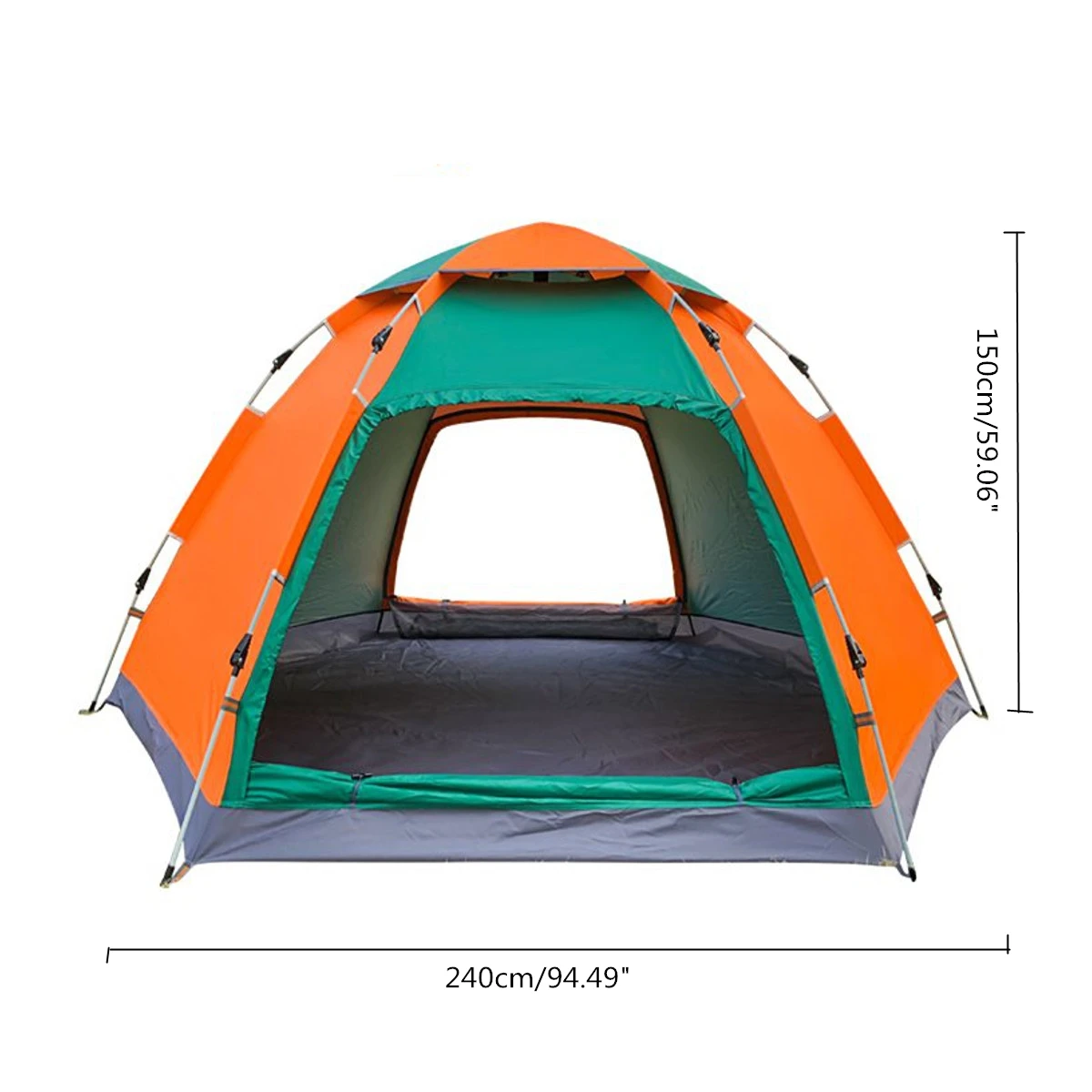 

3-4 People Camping Tent Automatic Instant Unfold Waterproof Large Outdoor Hiking Sunshade Canopy 190T Polyester Fabric