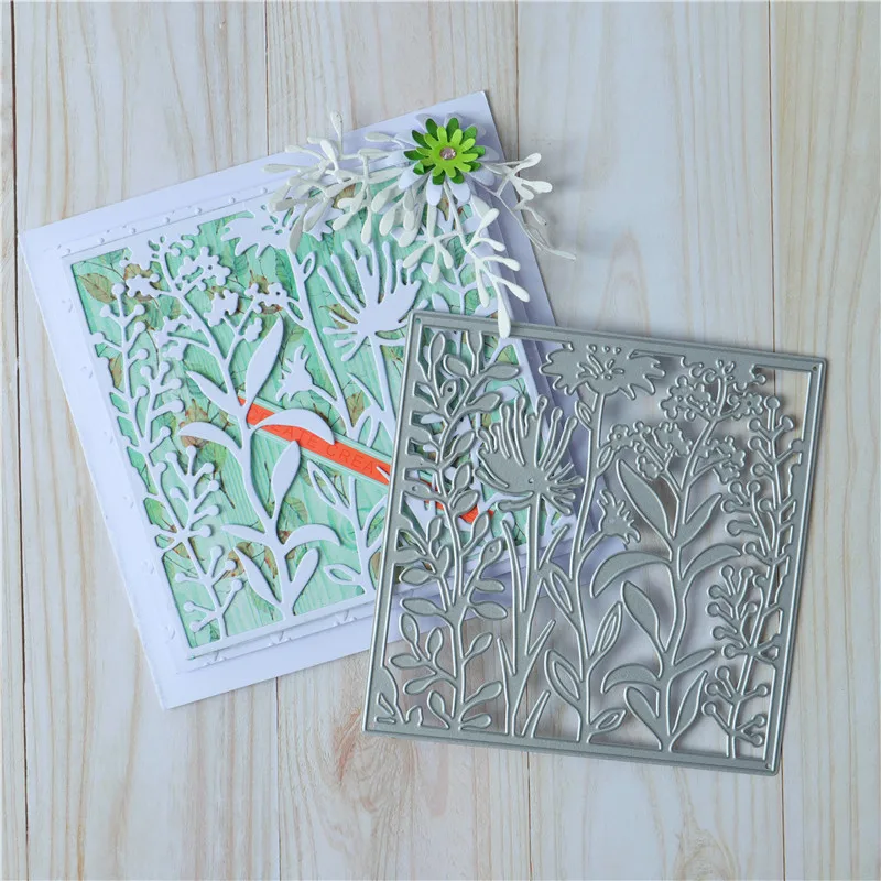 Квадратные штампы Eastshape Цветочная рамка металлические новинка 2020 для