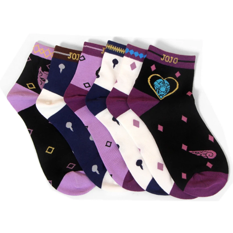 Anime JoJo's Bizarre Adventure Bruno Bucciarati Kira Yoshikage Socks Embroider Cartoon Ankle Socks Creative Sock