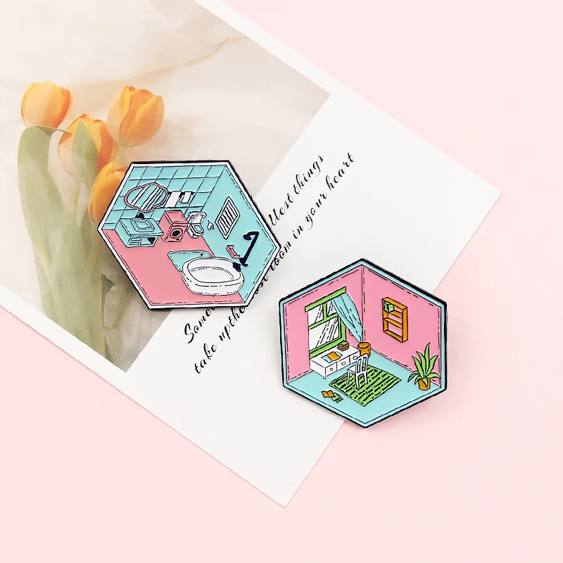 Модные Цветные геометрические броши для гостиной кухни ванной дома Креативный