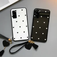 for samsung galaxy m31 m30s m80s m30 m10 m10s m20 case give strap small love heart hard glass cover for samsung m40 m40s m60s