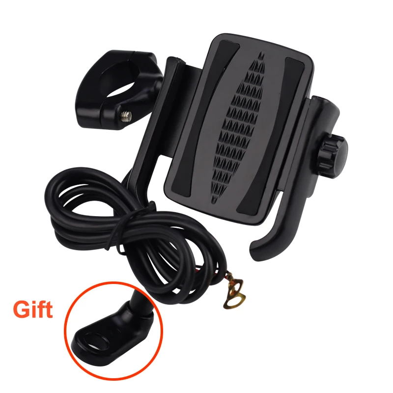

Aluminum Bicycle Motorcycle Phone Holder with USB charger Adjustable Motorcycle Handlebar Rearview Mirror phone support Mount