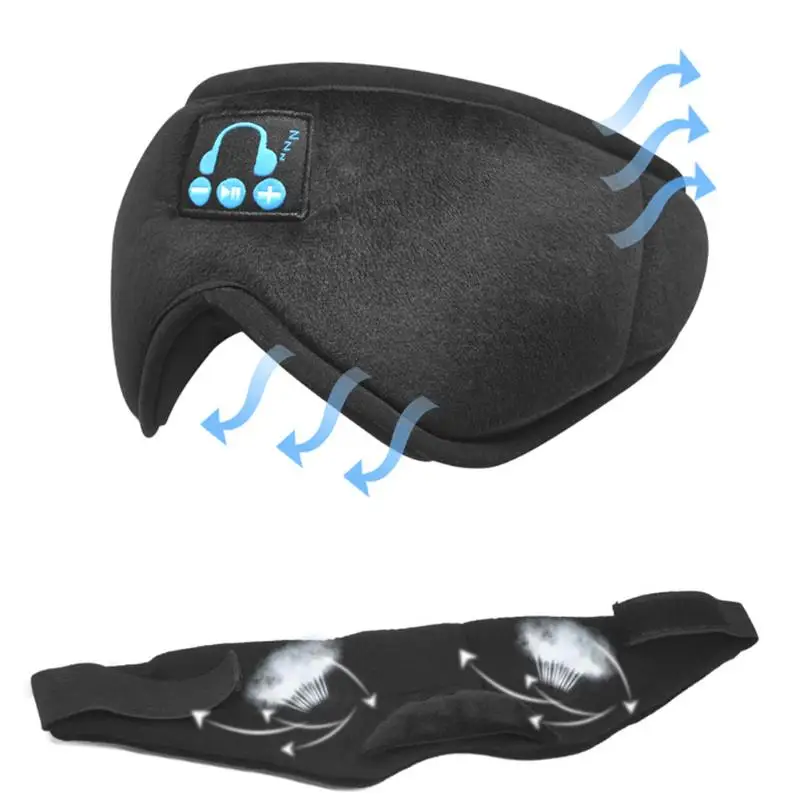 Bluetooth беспроводные стерео наушники 3D маска для сна головная повязка мягкие глаз