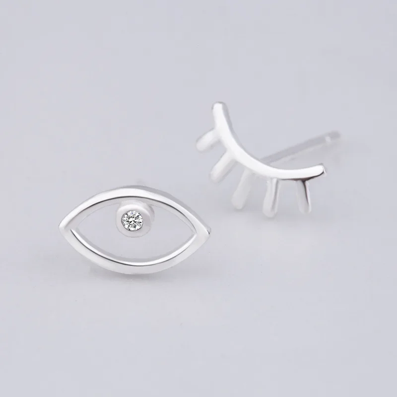 

Asymmetry Demon Eye Stud Earrings For Women Korean Fashion Creative Hollow Geometry Eyebrows Ear Rings Student Girl Jewelry New