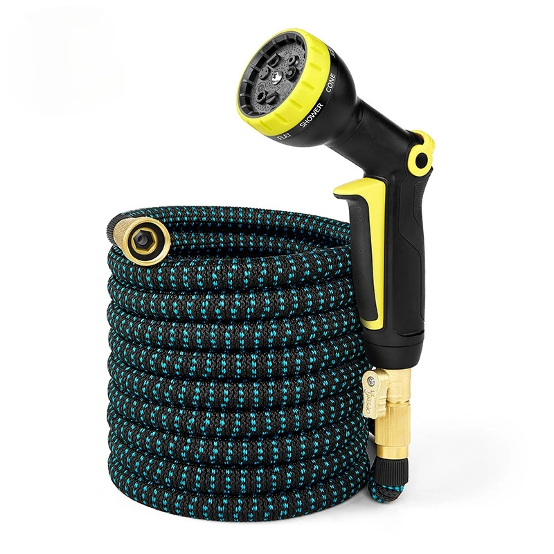 

High quality Water gun set watering hose all copper high pressure car wash telescopic hose household 3 times garden water spray
