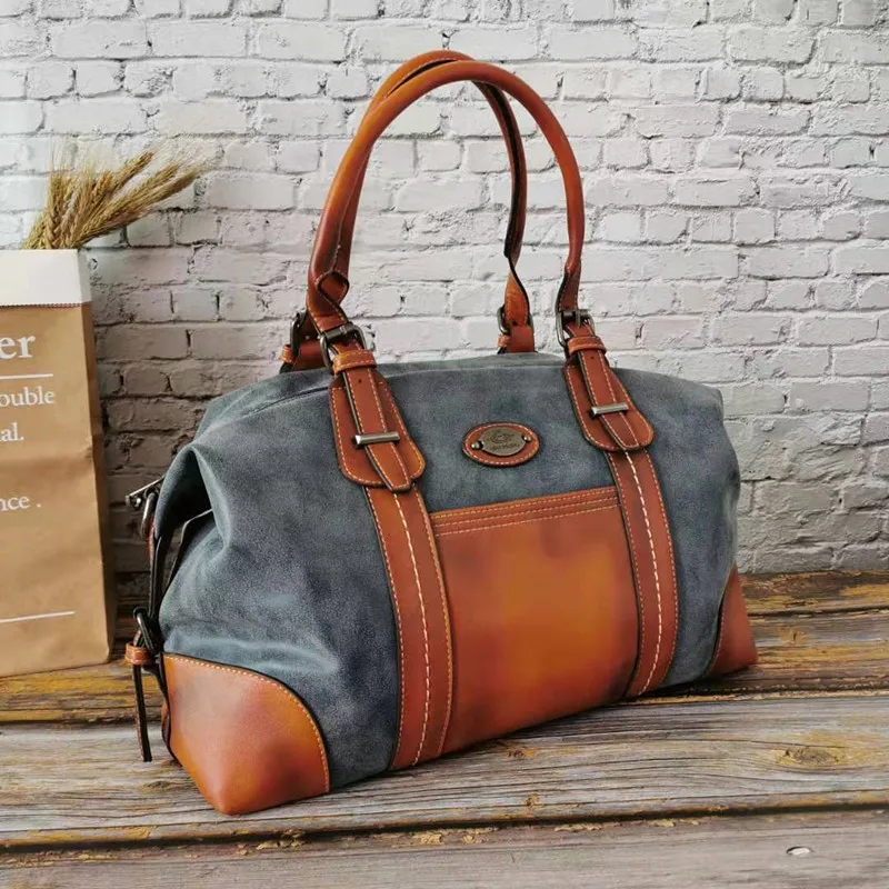 99519-Blue Женская кисточка, натуральная кожа, сумки для девушек, Ретро стиль, Большая вместительная сумка через плечо, роскошные дизайнерские сумки через плечо, женские сумки - Цвет: 99519-Blue