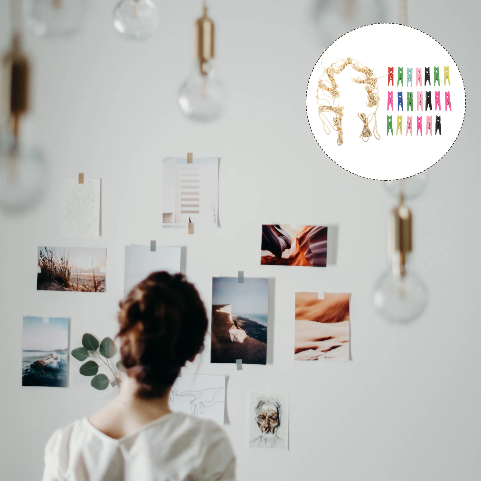 

1 набор зажимов для фотографий «сделай сам» (разные цвета)